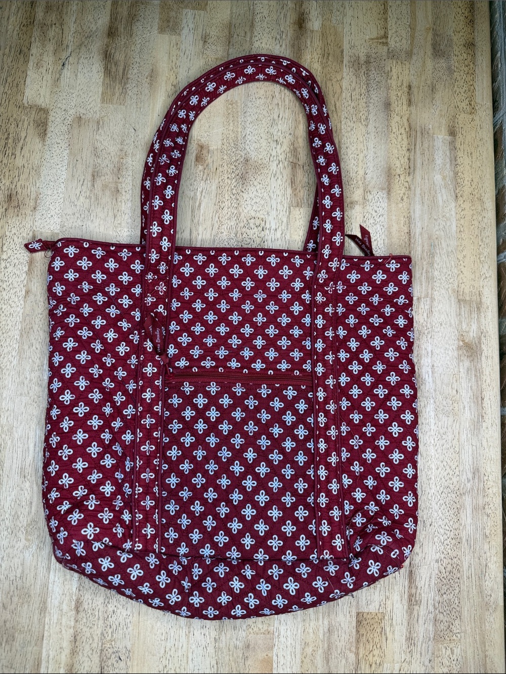 Vera Bradley Red Quilted Floral-Print Tote